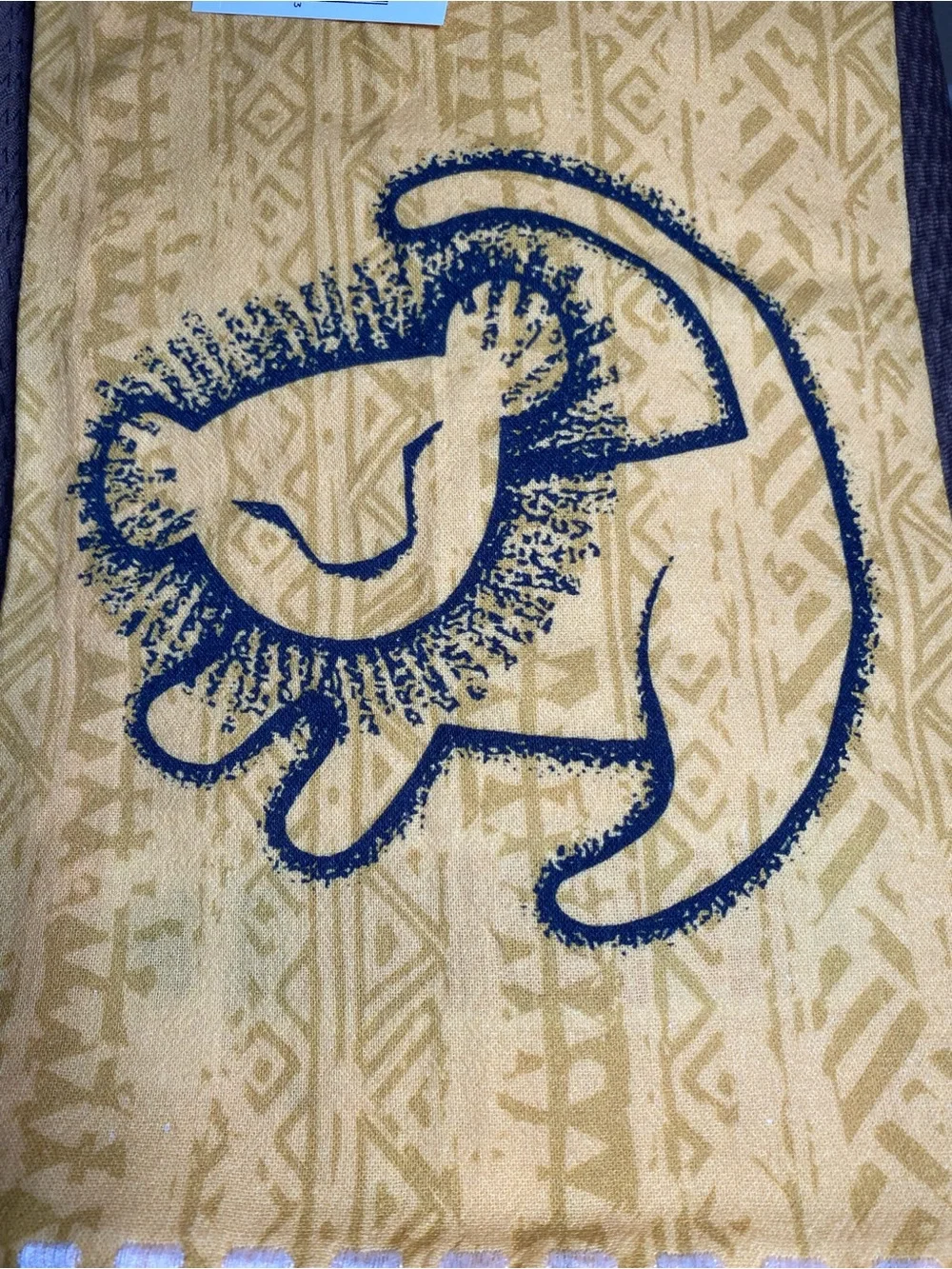 Disney Parks Lion King Simba Rafiki Kitchen Towel Tassels Yellow Orange Black
